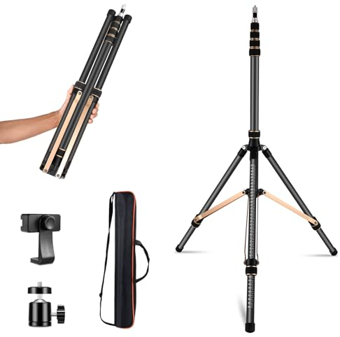 Soonpho Stativo per Luce in Lega di Alluminio con Gambe Reversibili a 180°,Adattatore a Vite 1/4-3/8 e Borsa,Treppiede da Viaggio da 102,36in/260cm per Fotografia Esterna Speedlite Strobo Softbox