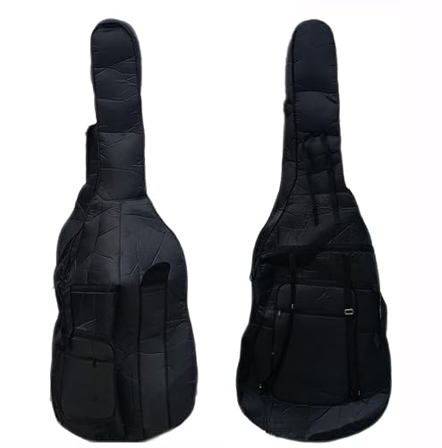 3/4 aufrechte Bass-Tasche aus Oxford-Stoff, Kontrabass-Tasche, dicke Polsterung, Saiteninstrument, Bass-Tasche mit Gurten und mehreren Taschen für Notenblatt, Bogen und Zubehör