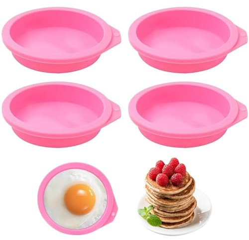 Dasing 4 Stück Silikon-Luftfritteuse-Eierformen, Antihaft Wiederverwendbar Luftfritteuse-Eierpfanne für Muffindeckel, Toast, Waffelformen, zum Kochen, Backen