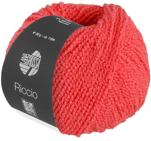 LANA GROSSA Riccio | Kuschelweiches, strukturiertes Garn aus Pima Baumwolle | Handstrickgarn aus 84% Baumwolle & 16% Polyamid | 50g Wolle zum Stricken & Häkeln | 110m Garn FB 12