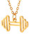 TEAMER Herzschlag Hantel Halskette Gewichtheben Mädchen Langhantel Anhänger Edelstahl Bodybuilding Sportler Übung Sport inspirierter Schmuck für Frauen (Hantel – Gold)