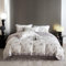 Lyocell Bettbezug für King-Size-Bett, grau-violett, florales Blumenmuster, seidig, kühlender Trösterbezug, Vintage-Blumenblätter, kühlender Eukalyptus, Lyocell, Trösterbezug, florales ästhetisches