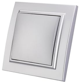 Ein/Aus-Schalter, 1-fach Silber Wandschalter, mechanischer Wandschalter 86 mm, Standardschalter 10 A, 250 V