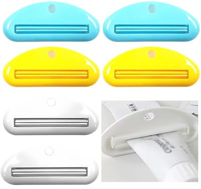 IPNSDON Lot de 6 tubes à presser pour dentifrice, tube à presser pour dentifrice, porte-dentifrice, tube à presser pratique, pour économiser le dentifrice, crème pour le visage