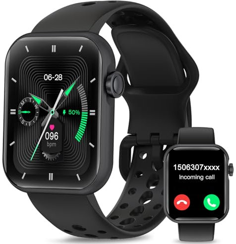 niolina Smartwatch, 1,8 Zoll Smartwatches für Damen Herren (Annehmen/Tätigen von Anrufen), Fitness Aktivitätstracker mit 100+ Sportmodi, Smartwatch mit Blutsauerstoff, Herzfrequenz, Schlafmonitor,