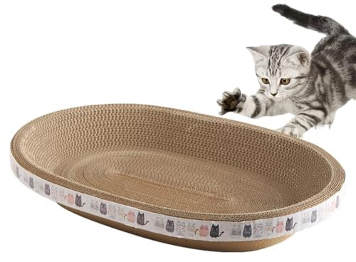 Cama ondulada para gatos Cesta de cartón ondulado multifunción para animales domésticos, alfombra rascador de alta densidad cama para gatos en caja de cartón - cartón de árbol de gato