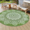 Famibay Outdoor-Teppich, rund, 180 cm, Gartenteppich, wasserdicht, Kunststoff, Stroh, Gartenmatte, Teppich, UV-beständig, wendbar, für Balkon, Deck, Hinterhof, Veranda, Strand, BBQ