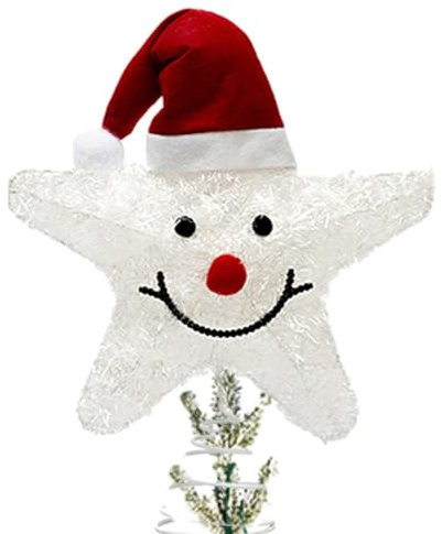Estrella de árbol de Navidad con luces, estrella de árbol de Navidad, decoración de estrella dorada de 10 pulgadas para árbol de Navidad, estrella decorativa de metal con 20 luces LED, para árbol de