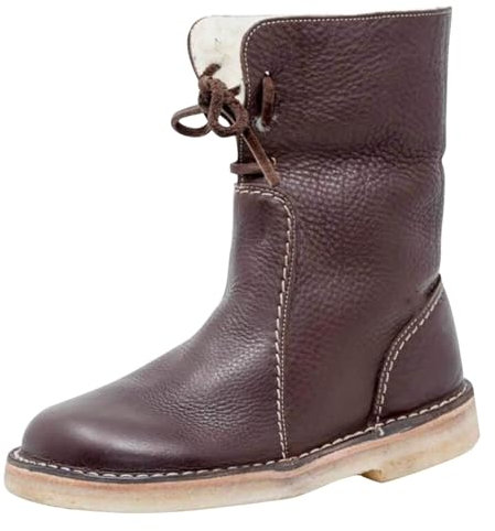 Stivali da donna Stivali impermeabili 2024 Regali di Natale Donna Tacco Piatto Alto Top Caldo Stivali invernali Bocca Testa Rotonda Manica Metà Stivali da neve Faux Regali di Natale per ragazze, vino,