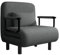 Fabulcozy Sessel für Einzelbett, ausklappbar, Erwachsene, Sessel, Schlafsofa, Schlafsofa, 4-in-1, großer Komfort, Kissen, Armlehnen, Metall, 60 x 68 x 85 cm, Gray
