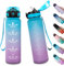 Wasserflasche Sport 1L, Motivierende Trinkflasche mit Zeitmarkierung, Auslaufsicher Wasserflasche mit Strohhalm, Kohlensäure Geeignet, Sportflasche für Gym, Fitness, Büro, Schule, Yoga, Outdoor