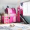 UJCHVHN Home Garden Kinder Hochbett mit Turm Rosa 80x200 cm Massivholz Kiefer