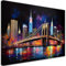 Feeby Leinwand Bilder - Brücke Architektur New York - Vlies 120x80 cm - Deko Wohnzimmer - Wandbilder Schlafzimmer - Deko Aesthetic - Wand Deko - Leinwand Groß - Deko Zimmer - Leinwandbilder XXL
