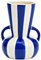 matches21 HOME & HOBBY Blumenvase bunt gestreift, blau weiß in Ø 11 x 16 cm - Moderne Keramik Vase als Wohnzimmerdeko