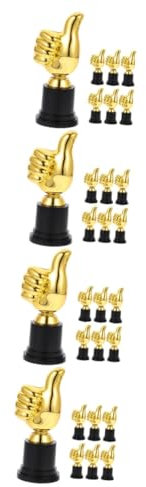 BESPORTBLE 4 Sätze Tolle Trophäe Gelbe Sternaufkleber Aufkleber Kindergarten Pokal Mini-trophäen-partygeschenke Belohnungstrophäe Dekoratives Trophäenmodell Plastik 6 Stück * 4