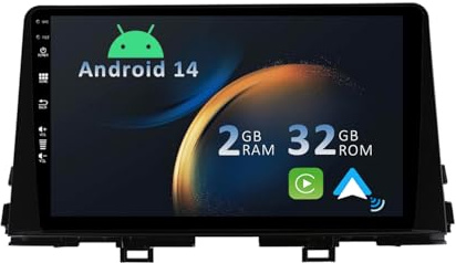 YUNTX Android 14 Autoradio für Kia Picanto Morning 2017-2020-[Integriertes CarPlay/Android Auto/GPS]-9” IPS Touchscreen-Lenkradsteuerung/MirrorLink/Bluetooth 5.0/WiFi/USB/Kamera