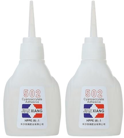 2 piezas 502 pegamento, 30 g de adhesivo instantáneo impermeable secado rápido 502 súper pegamento para metal, vidrio, plástico, reparación de cuero