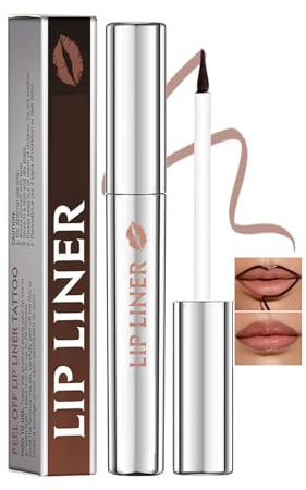 Waterproof Lip Liner Stain In Rich Brown Matte Finish - Long Lasting Peel Off Lip Tint With Fine Tipped Applicator For Smudge Resistant Natural Look And Precise Liner Application