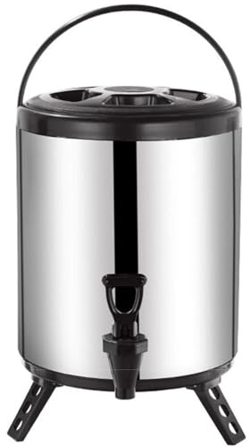 Insulated Iced and Hot Beverage Server Dispenser, Stainless Steel Beverage Milk Pail Bucket with Spigot, Lemonade Tea Water Drink Jar Jug(20L)