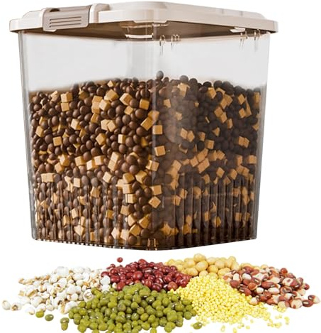 Cat Food Storage Container Airtight Clear Bucket for Cereal | Kitten Food Sealable Canister for Cereal Coffee Soybean Rice Pet Nut Snack Grain Pantry Kitchen Home