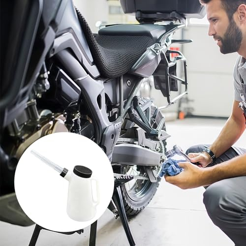 PYRIAMORE Oil Refill Container with Cover and Long Nozzle for Motorcycles Extended Spout Design Comfortable Hold Resistant to Rust Motorcycle Oil Filler Bottle