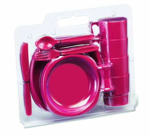 Gelert Ensemble de vaisselle pour l'extérier Couleurs assorties: rouge, royal, bleu pâle, vert