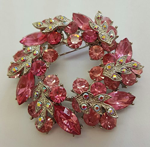 Bella Vita Dapo Hochwertig verarbeitete Brosche mit Swarovski Kristallen in pink und klar