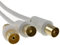 kenable RF TV Freeview Plug to Plug White Aerial Lead Cable with Coupler 0.4m [0.4 metres]