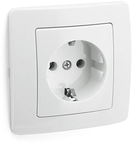 EKONOMIK Schutzkontakt-Steckdose, weiß, 250V~/16A, UP