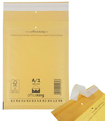 officeking Luftpolstertaschen reißfest 100 Stk Braun A/1 | 120 x 175mm DIN A6