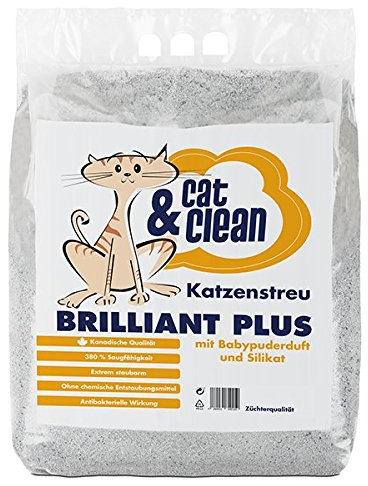 Cat & Clean Katzenstreu Der Extraklasse Klumpendes Einstreu Extrem Saugfähig Naturprodukt Aus Bentonit (Brilliant Plus, 30)