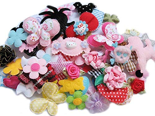 YYCRAFT 120 verschiedene Stoffapplikationen, Scrapbooking, Schleifen, Verzierung, Nähen, Basteln, Hochzeit, Ornament