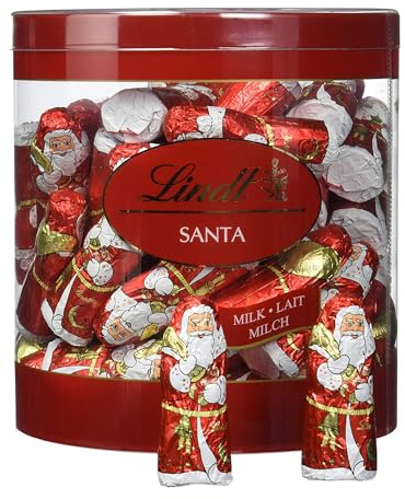 Lindt Schokolade | Mini Santa Milch Box | 700g | 66 Mini Weihnachtsmänner aus feinster Vollmilch-Schokolade | festliche Schokoladenfiguren zum Teilen, Verschenken & für den Nikolausstiefel