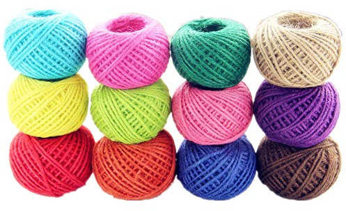 BJ-SHOP Regalo Corda Spago, Spago da Giardino Filo per Decorazione Colore 2mm25m 12pcs