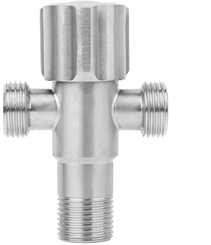 ViaGasaFamido G1 / 2 Edelstahl Eckventil, EIN in Zwei Doppelschnalle Eckventil Wasser Absperrventil WC Bidet Spray Ventil Badezimmer Küchenarmatur Eckventil