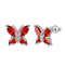 Aurora Tears Schmetterling Ohrringe 925 Sterling Silber Januar Birthstone Red Granat Stud Tiere Ohrringe Schmuck Geschenk für Frauen und Mädchen DE0160J