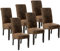 tectake® 6er Set Stühle, Kunstleder Stuhl mit hoher Rückenlehne, ergonomische Form, perfekt für den Esstisch, als Esszimmerstühle, Küchenstühle oder im Wohnzimmer - antikbraun
