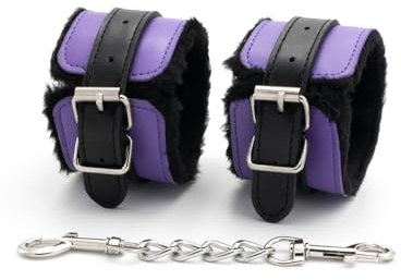 BONDAGERIE® Manette per coppia Nero e Viola, con Peluche interno
