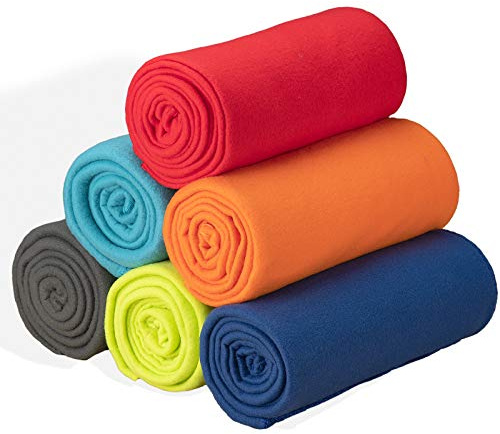 Special SG Glory Fleece Blanket Bulk Pack of 6 Cozy Fleece Throw Blankets 50x60 Warm Soft Lightweight Breathable Pet-Friendly for Deco Bed Sofa Kids Wedding Gifts Camping (Assorted)