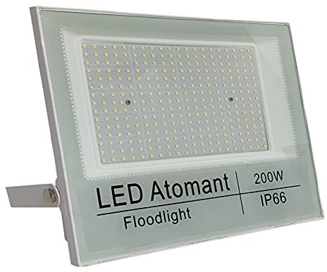 LED ATOMANT Foco Proyector LED Exterior 200W, Color Blanco Frio (6500K), Impermeable IP65, 20100 Lumenes, Foco Jardin, Luces LED Exterior