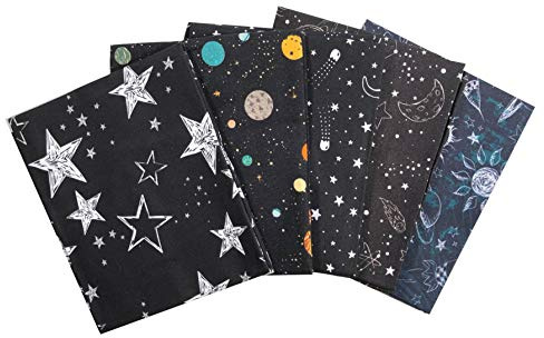 The Craft Cotton Co Outer Space Fat Quarters – 5er-Pack (100 % Baumwolle, Premium-Qualität, entworfen in England)