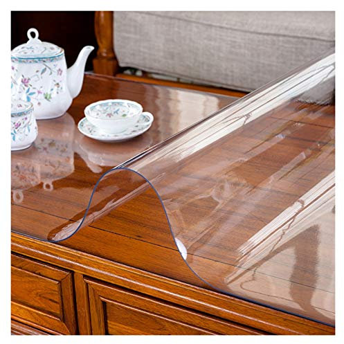 LSSB Tovaglia Plastica Chiaro PVC Trasparente Vetro Morbido Impermeabile Tovaglia Fonoassorbente Resistente Ai Graffi Sottopiatto Protezione Pavimento per Mobile TV Ufficio Casa Cucina, 3 Spessori