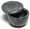 jalz jalz Marble Salt Box Spice Pinch Pot Black Big Salt Cellar Natural Material Salt Container Spice Cellar Large Capacity
