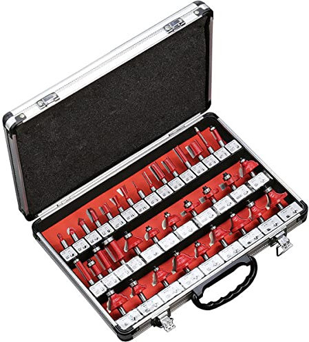 Lot de 35 fraises à défoncer TCT à pointe en carbure pour le travail du bois