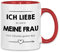 wowshirt Tasse Ich liebe es wenn meine Frau mich Eishockey gucken lässt Liebhaber, Farbe:White - Red