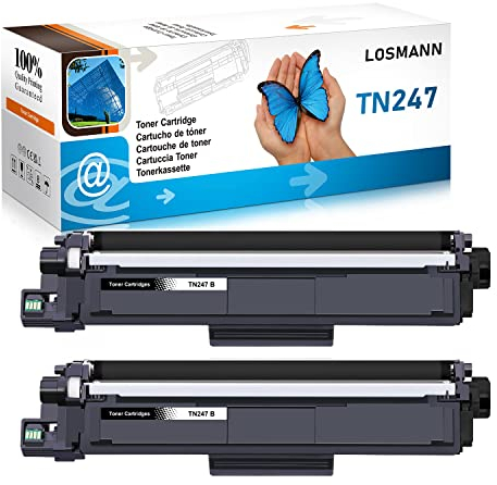 LOSMANN 2X Schwarz Toner Kompatibel für Brother TN-247 TN-243 für Brother MFC-L3770CDW MFC-L3750CDW HL-L3230CDW HL-L3210CW MFC-L3710CW DCP-L3550CDW MFC-L3730CDN DCP-L3510CDW HL-L3270CDW DCP-L3517CDW