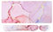 Mouse mat Set,iCasso Desk mat 900 x 400mm,Stitched Edges Gaming Mouse Pad & Mouse mat Wrist Support&Keyboard Wrist Rest,Waterproof Surface Desk Pad with Non-Slip Rubber Base (Pink Marble)