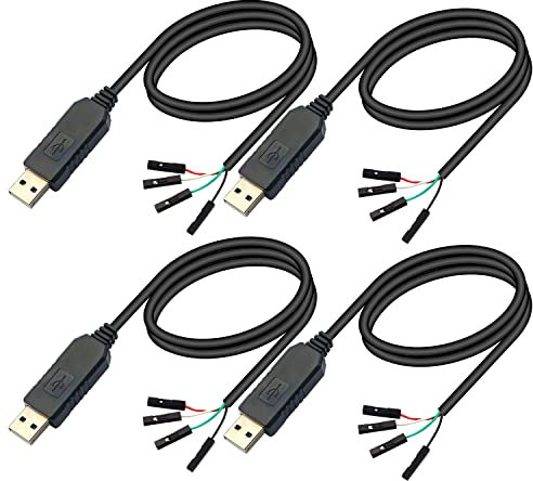 CenryKay CH340G USB a TTL Adaptador serial USB a RS232 TTL Convertidor Descargar Flash Line USB a Puerto serie para Arduino Descargar Cable (4PCS)
