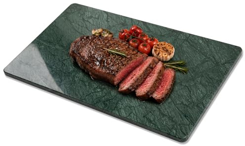 Adolif Grünes Marmor-Schneidebrett, Marmorplatte, Gebäckbrett, 30,5 x 50,8 cm, mit rutschfesten Füßen zum Backen, Käse, Wurst, Schokolade