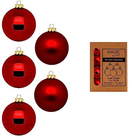 Weihnachtskugeln Glas 3cm x 24 Stück in Kartonbox Christbaumkugeln klein Chianti